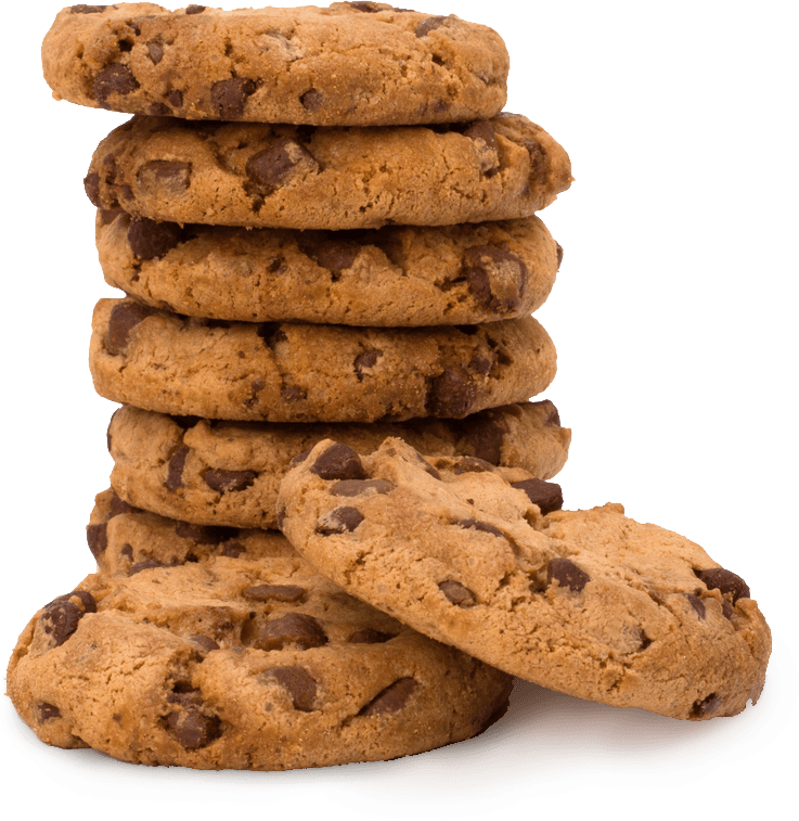 Stacked Chocolate Chip Cookies PNG image