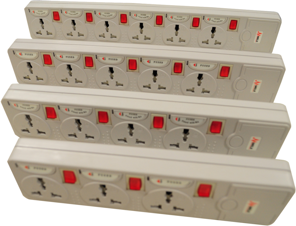 Stacked Electrical Power Strips PNG image