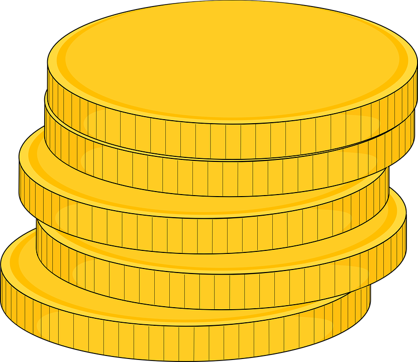 Stacked Gold Coins Vector PNG image