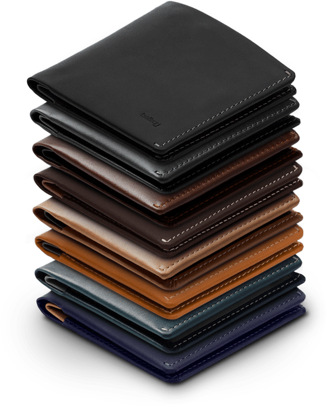 Stacked Leather Wallets Variety PNG image