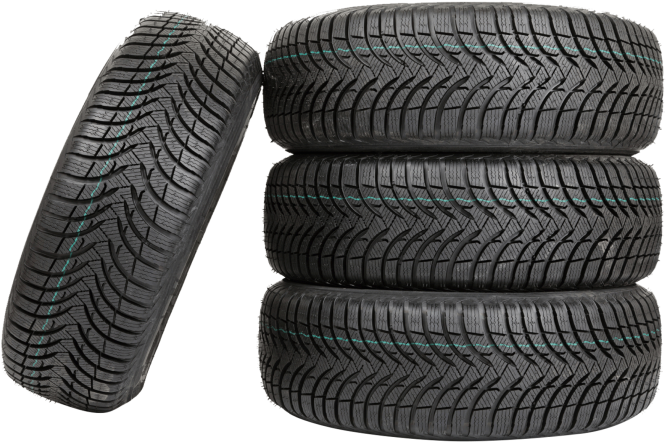 Stacked New Car Tires PNG image