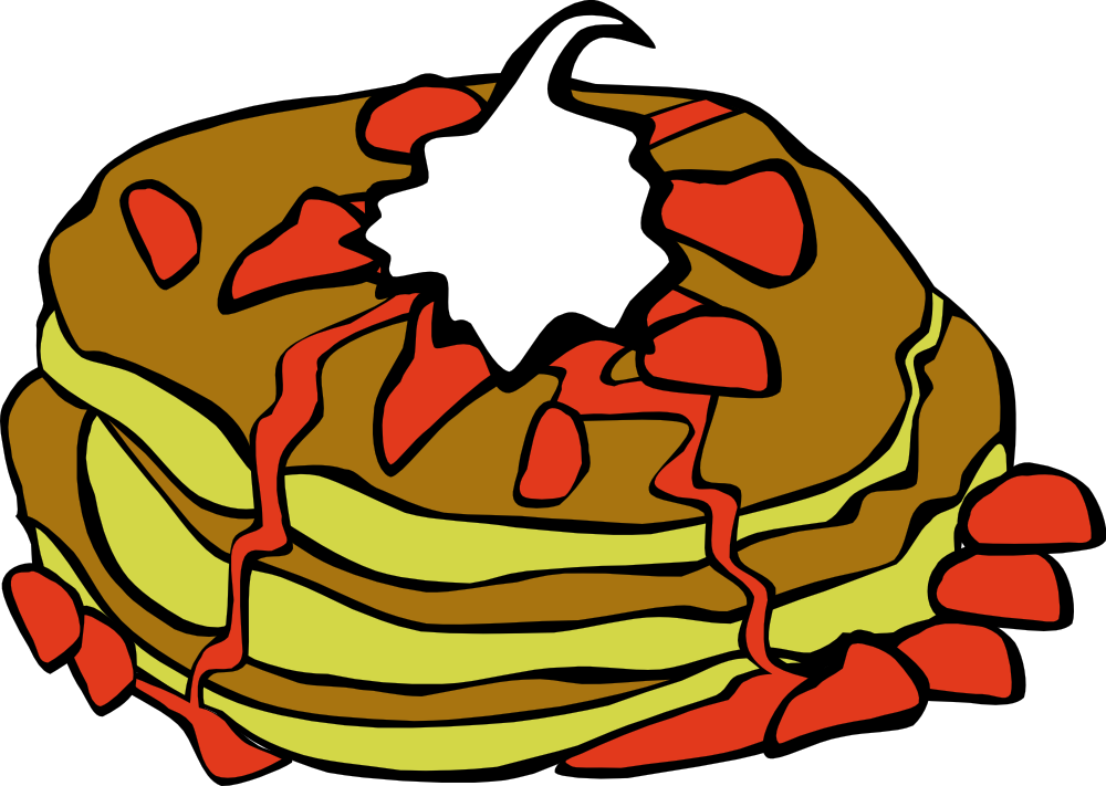 Stacked Pancakes With Syrupand Strawberries.png PNG image