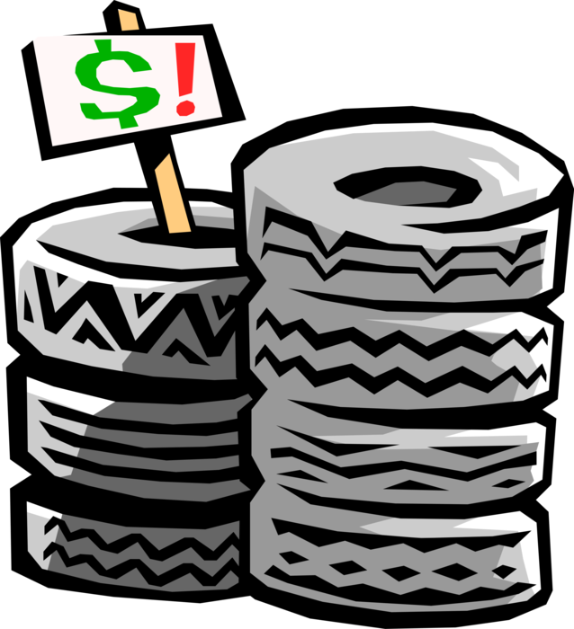 Stacked Tires Sale Sign Clipart PNG image