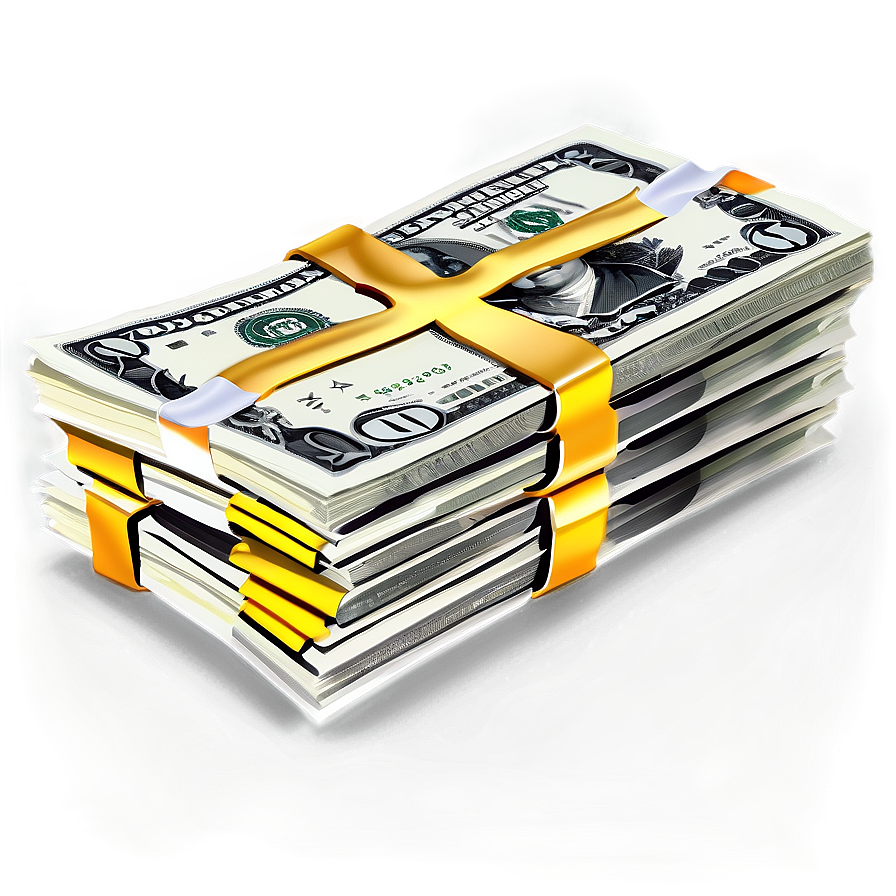 Stackof Cash Boundwith Bands PNG image