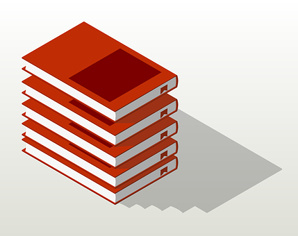 Stackof Red Books Isometric Illustration PNG image