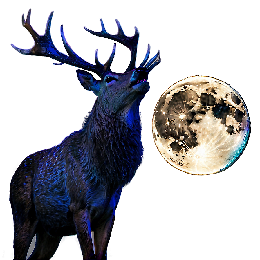 Stag And Moonlight Png Ykn PNG image