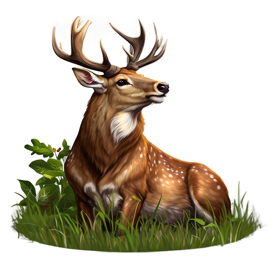 Stag Deer Illustration Png 06292024 PNG image