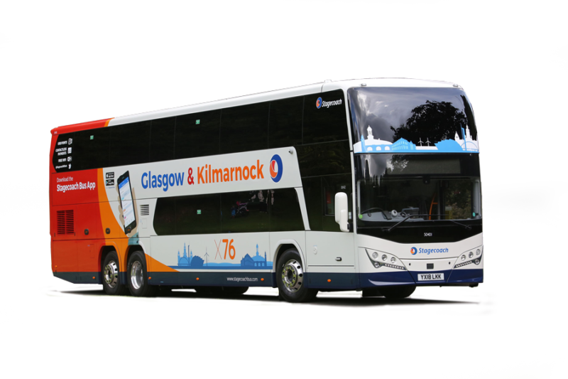 Stagecoach Bus Glasgow Kilmarnock Route X76 PNG image