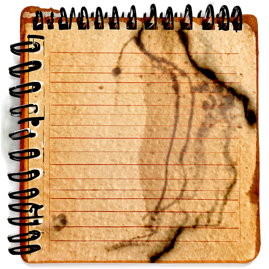 Stained Notebook Paper Png Bga PNG image