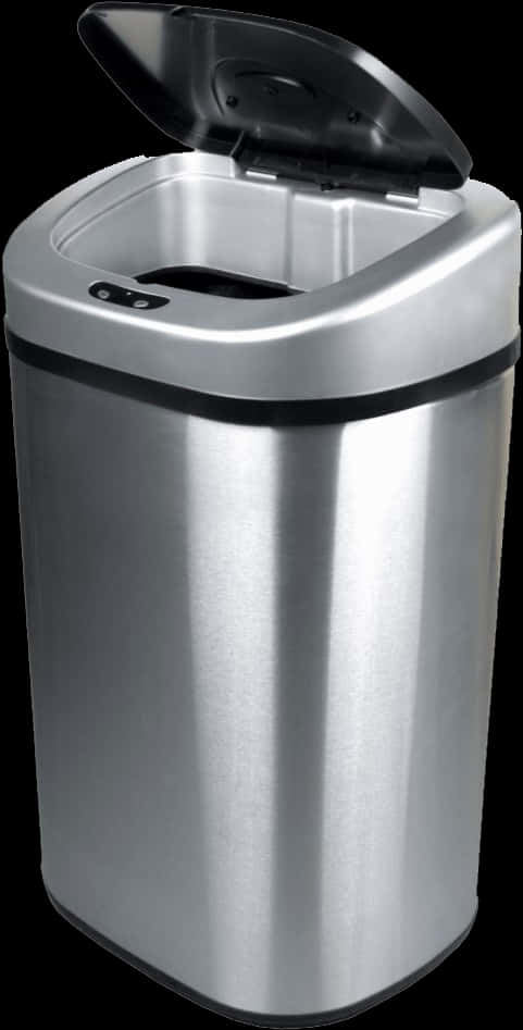 Stainless Steel Automatic Trash Can PNG image