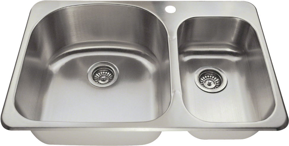 Stainless Steel Double Kitchen Sink PNG image