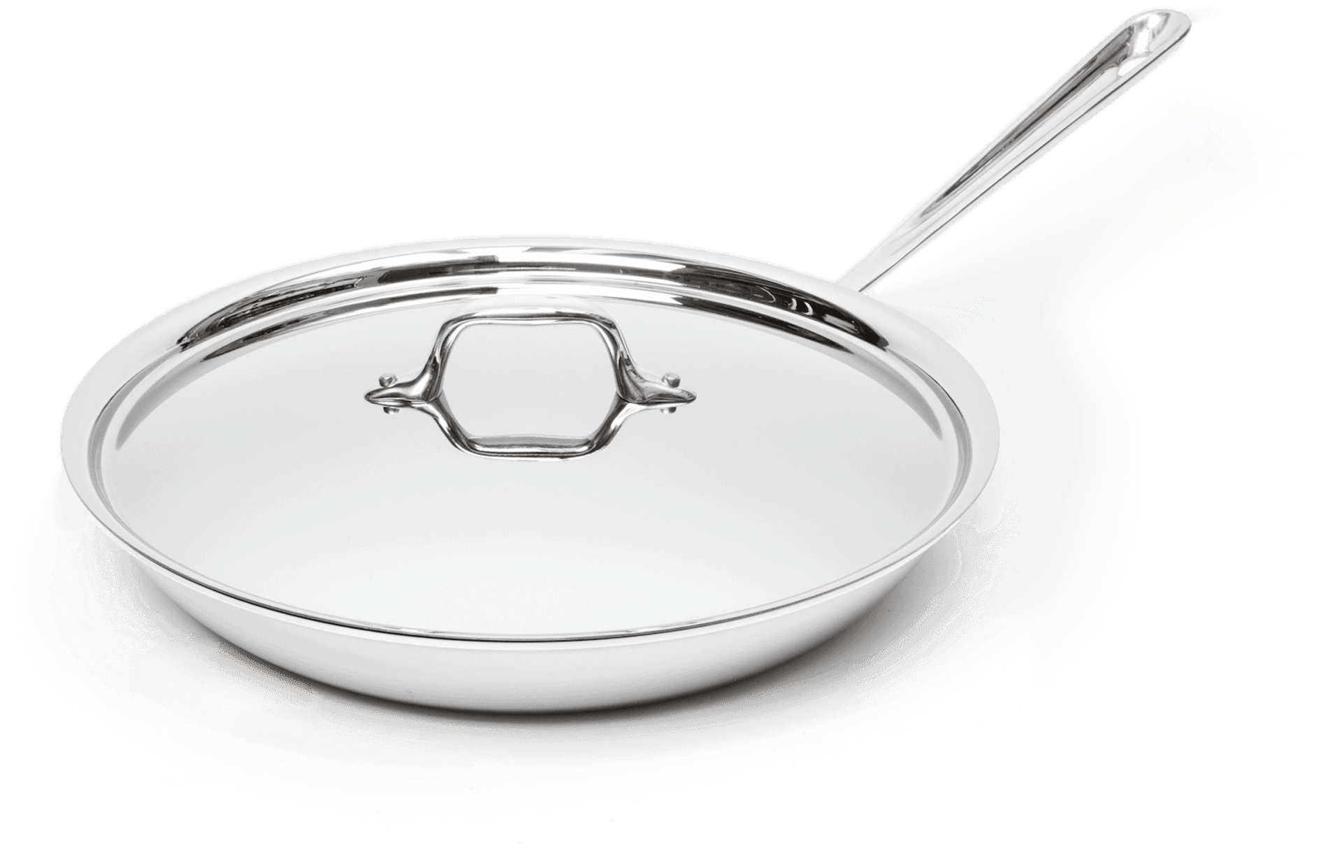 Stainless Steel Frying Pan With Lid PNG image