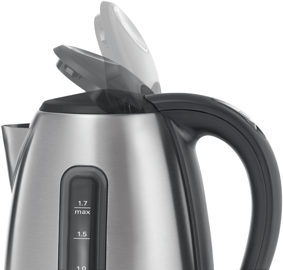 Stainless Steel Kettle With Open Lid PNG image