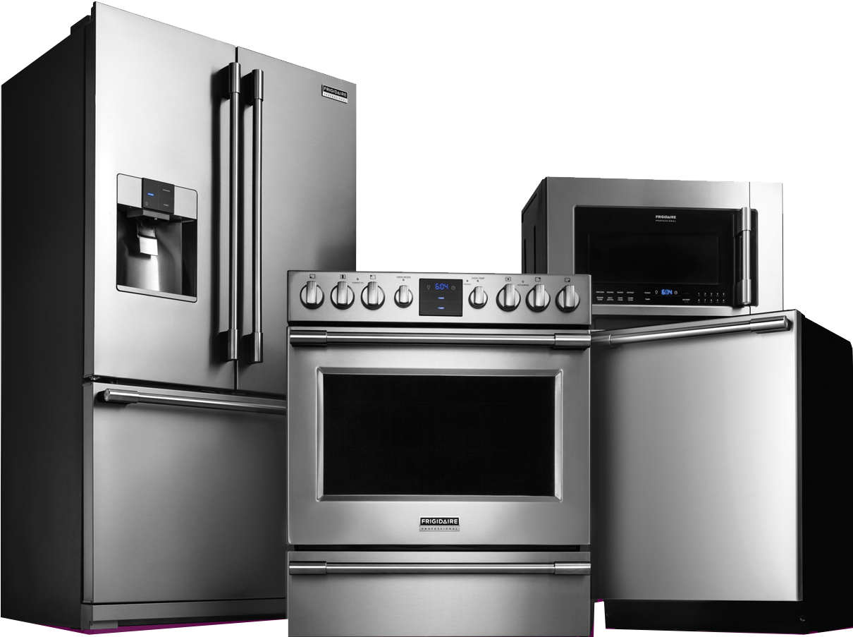 Stainless Steel Kitchen Appliances Set PNG image
