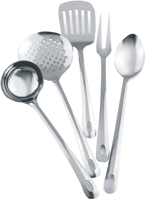 Stainless Steel Kitchen Utensils Set PNG image