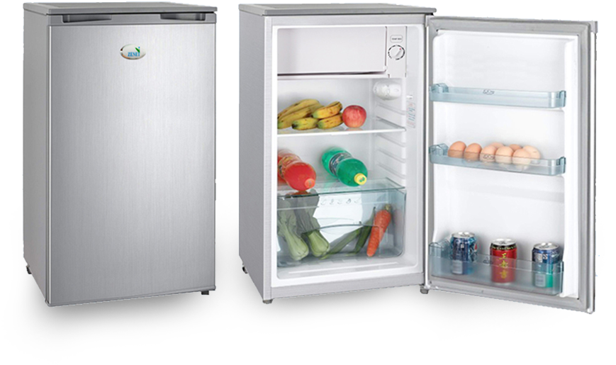 Stainless Steel Single Door Refrigerator Openand Closed View PNG image