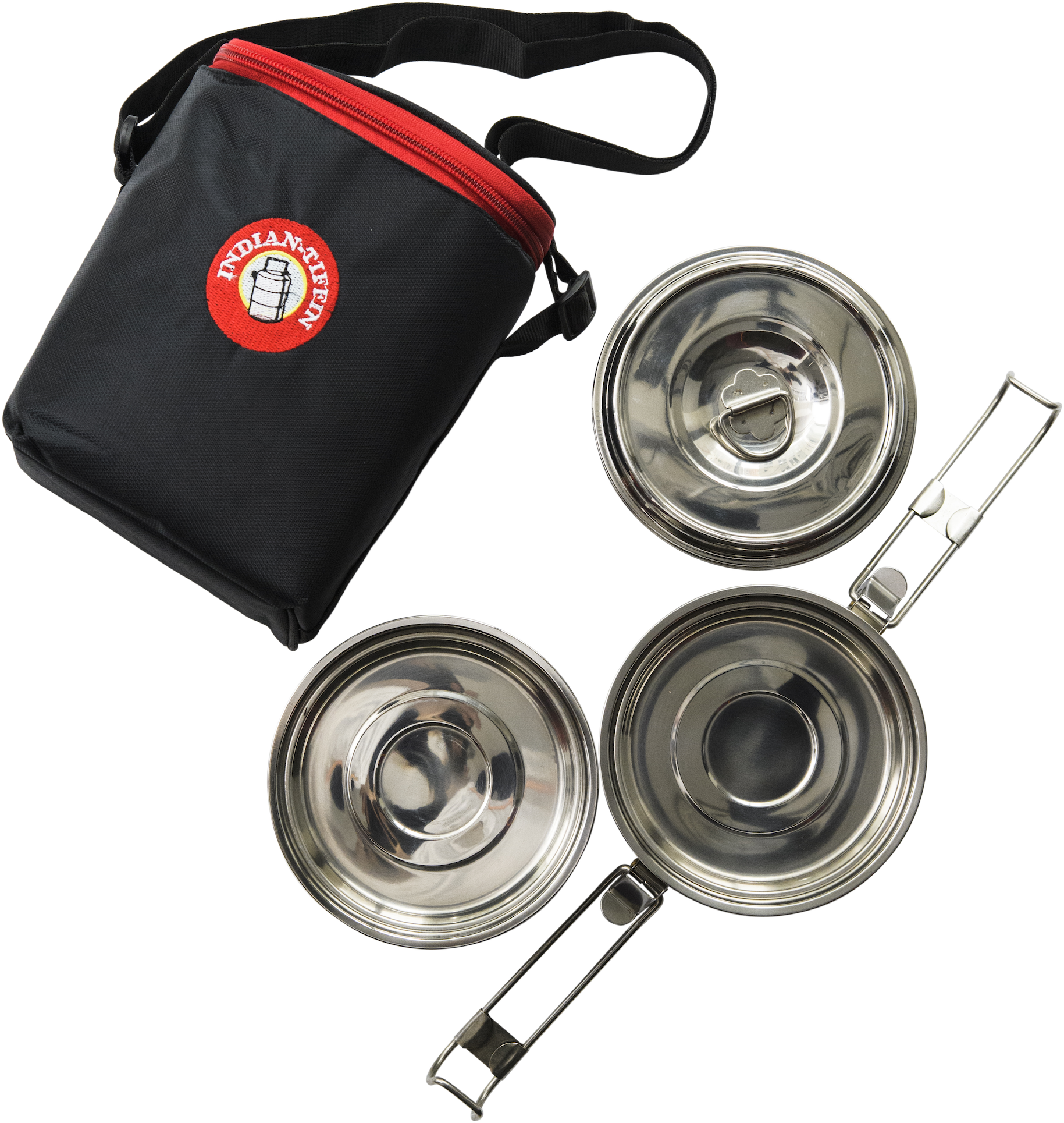 Stainless Steel Tiffin Boxwith Insulated Bag PNG image
