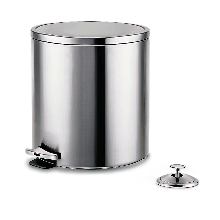 Stainless Steel Trash Can Png 05042024 PNG image