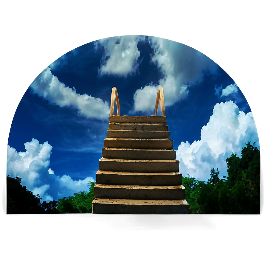 Stairway Beyond The Clouds Png 06252024 PNG image