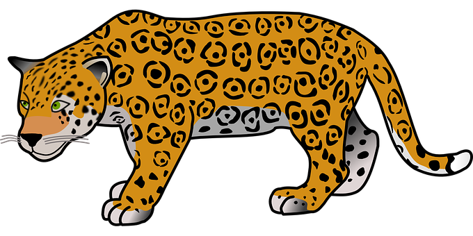 Stalking Jaguar Illustration PNG image