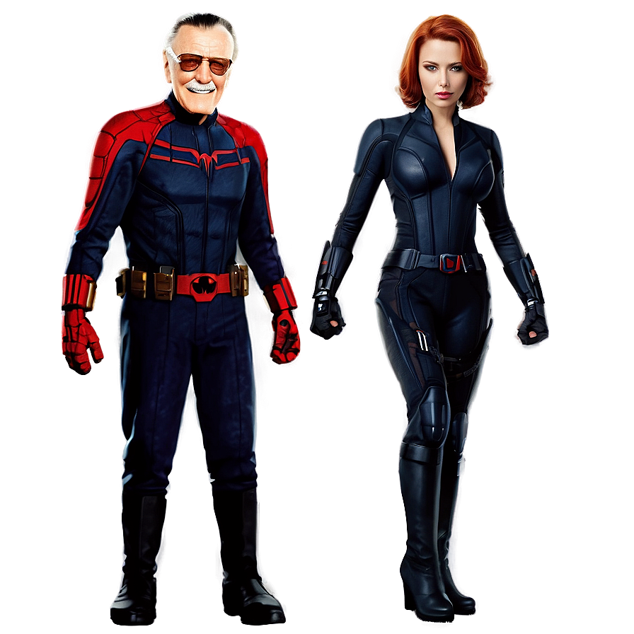 Stan Lee And Black Widow Png 06242024 PNG image