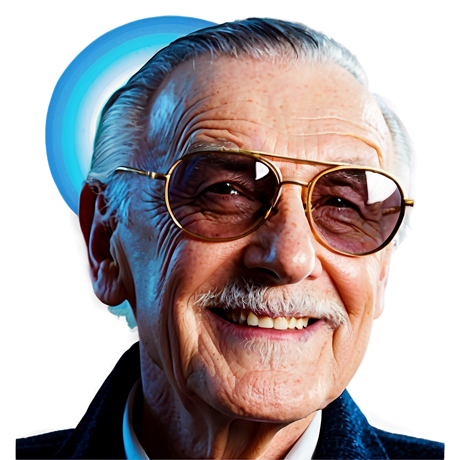 Stan Lee Smiling Portrait Png 06242024 PNG image