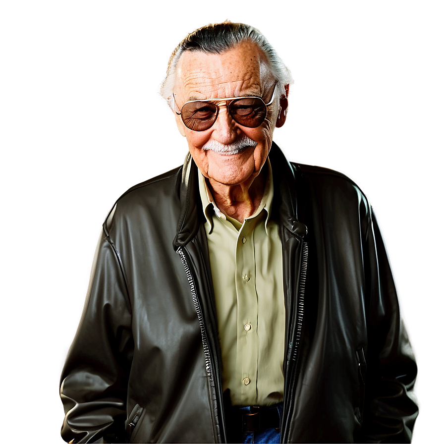 Stan Lee Smiling Portrait Png Tat75 PNG image