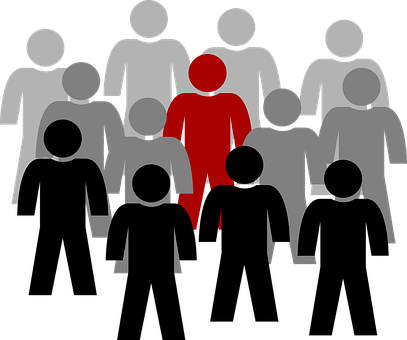 Standing Out From Crowd Concept PNG image