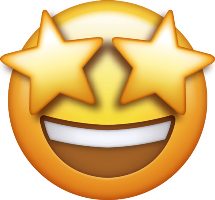 Star Eyed Smiling Emoji.png PNG image