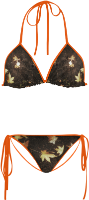 Star Patterned Bikiniwith Orange Straps PNG image