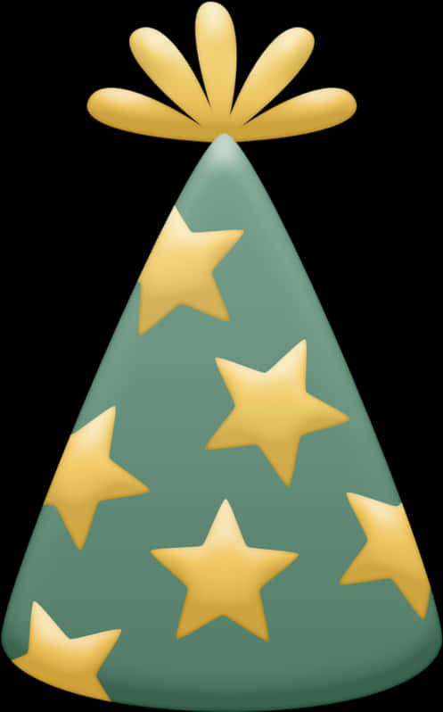 Star Patterned Birthday Party Hat PNG image