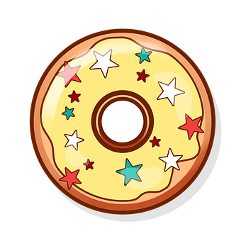 Star Sprinkled Yellow Donut PNG image