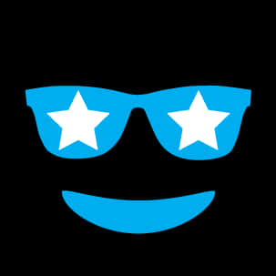 Star Sunglasses Smiley Face Emoji PNG image