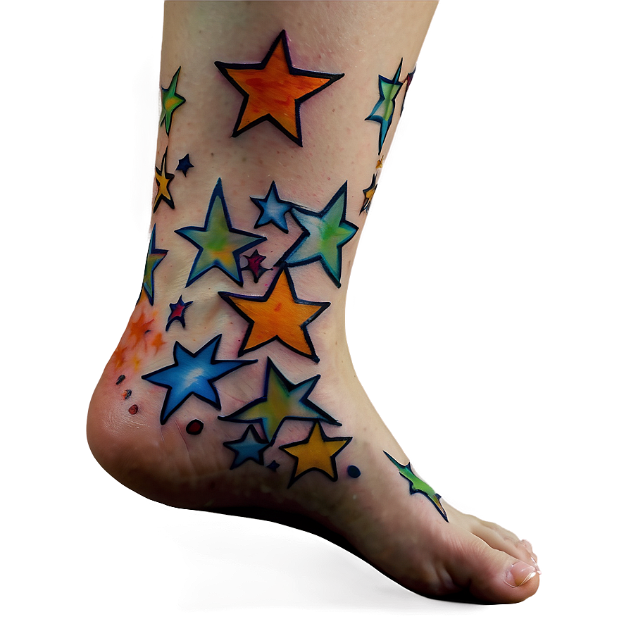 Star Tattoo On Foot Png Rim PNG image