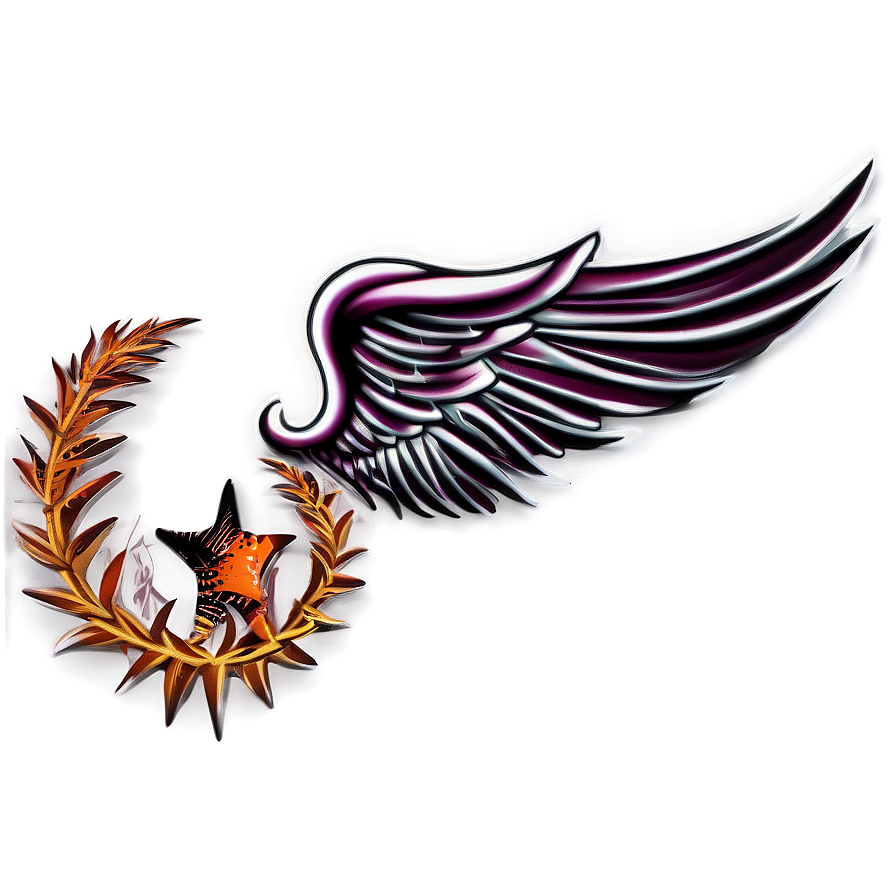 Star Tattoo With Wings Png 10 PNG image