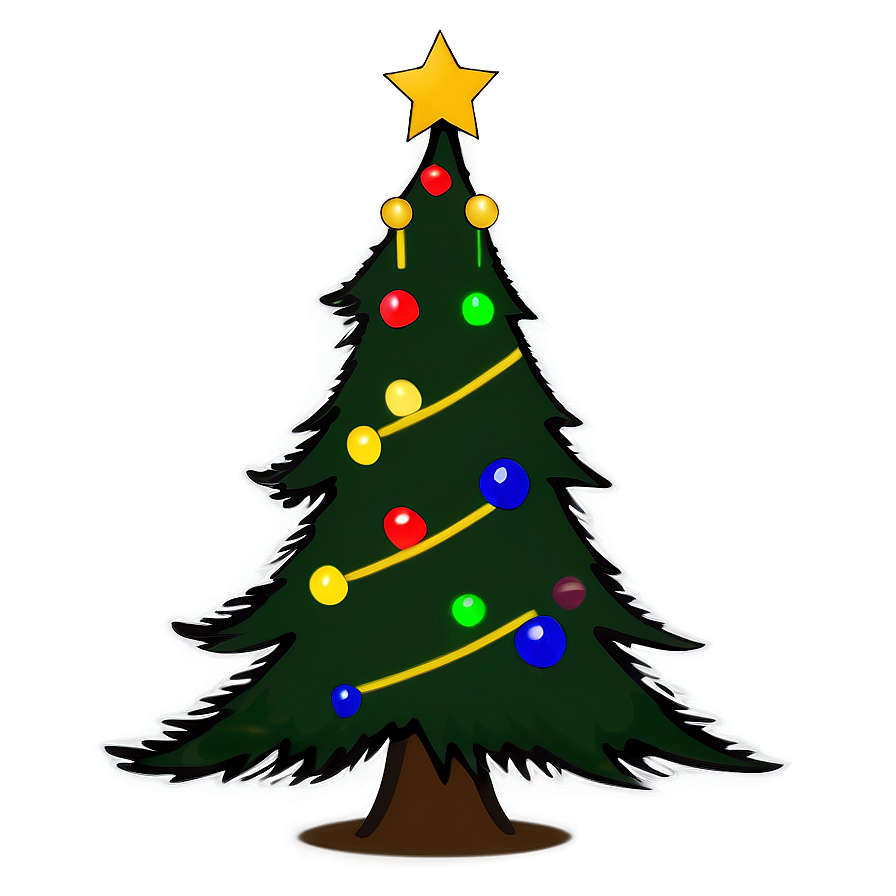 Star-topped Christmas Tree Outline Png Dbm PNG image