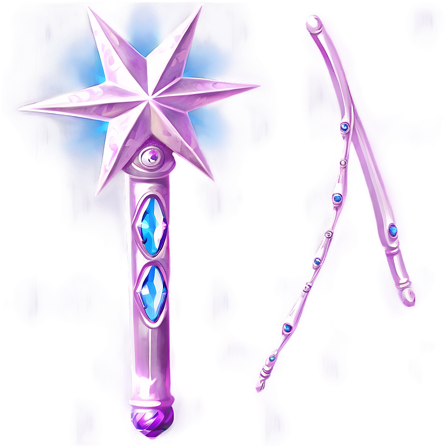 Star Wand With Crystals Png 06132024 PNG image