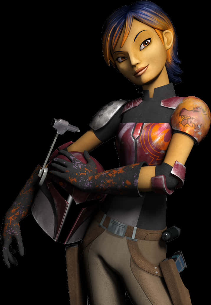 Star Wars Animated Character Sabine Wren PNG image