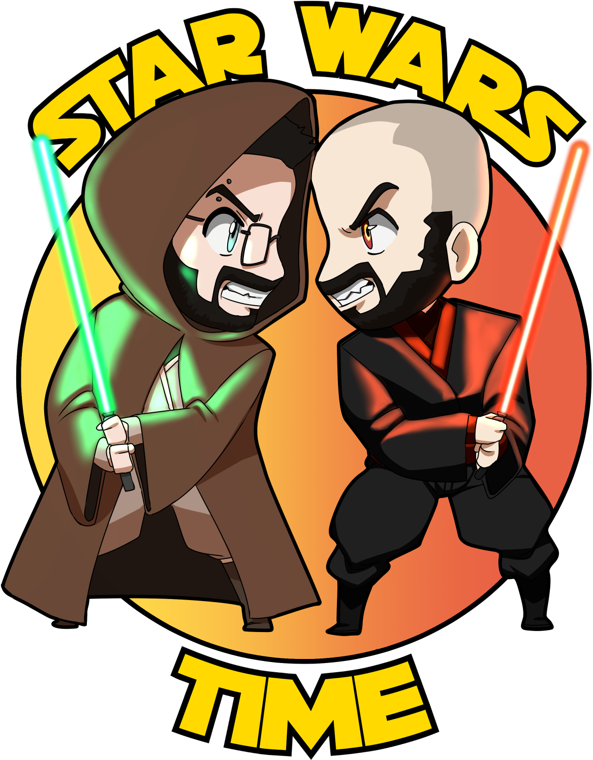 Star Wars Cartoon Duel PNG image