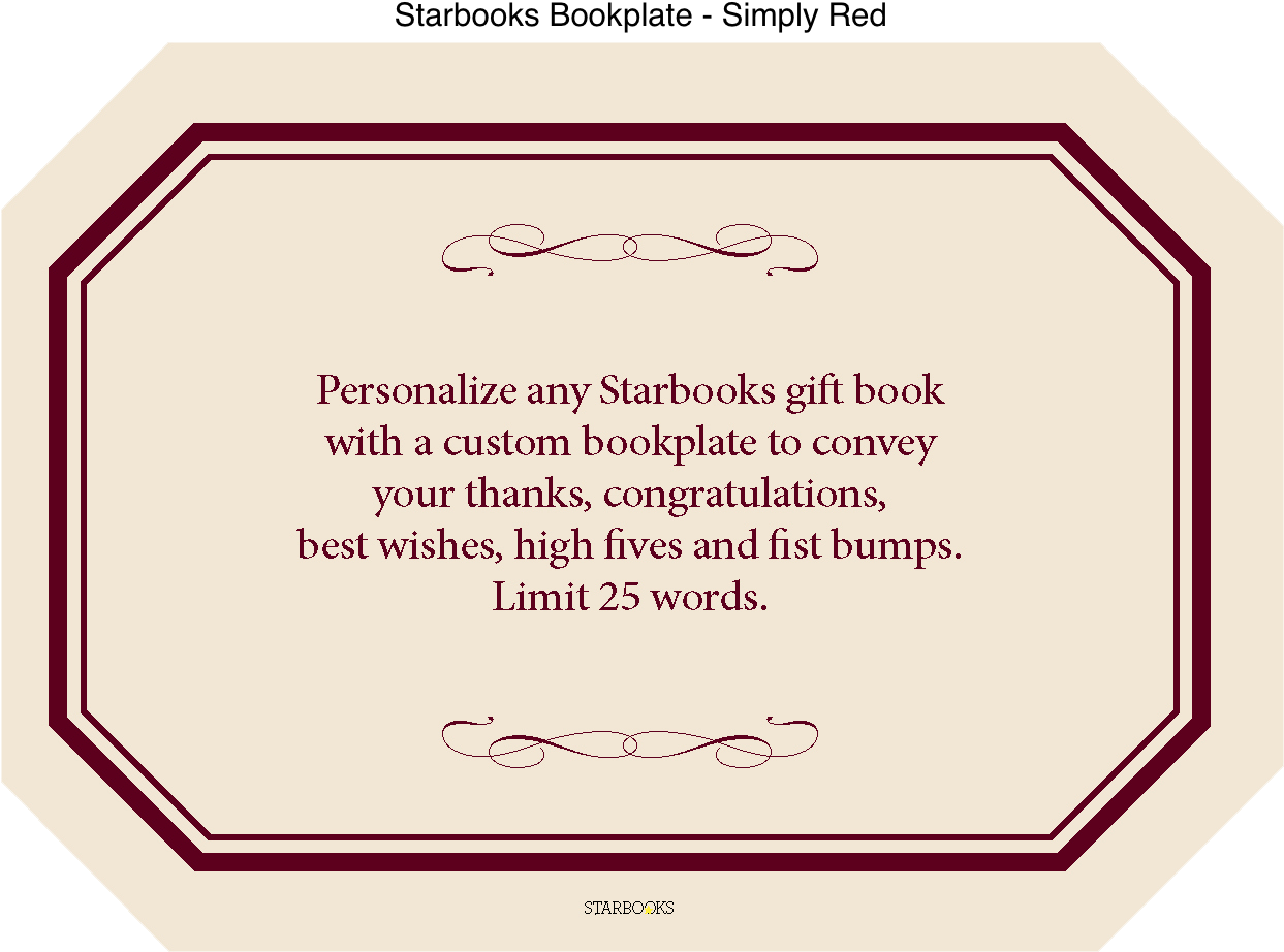 Starbooks Custom Bookplate Red Design PNG image