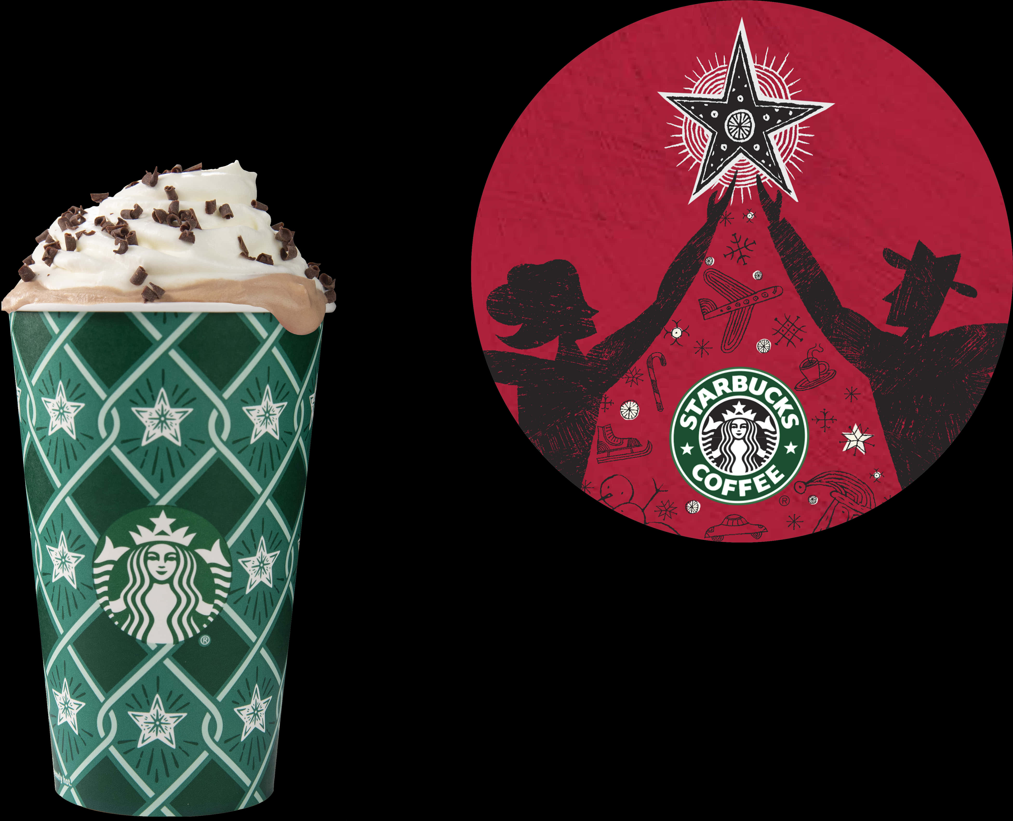 Starbucks Holiday Cupand Logo PNG image