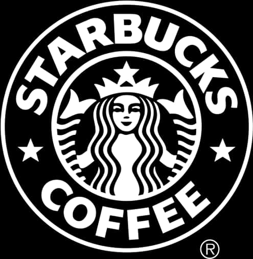 Starbucks Logo Blackand White PNG image