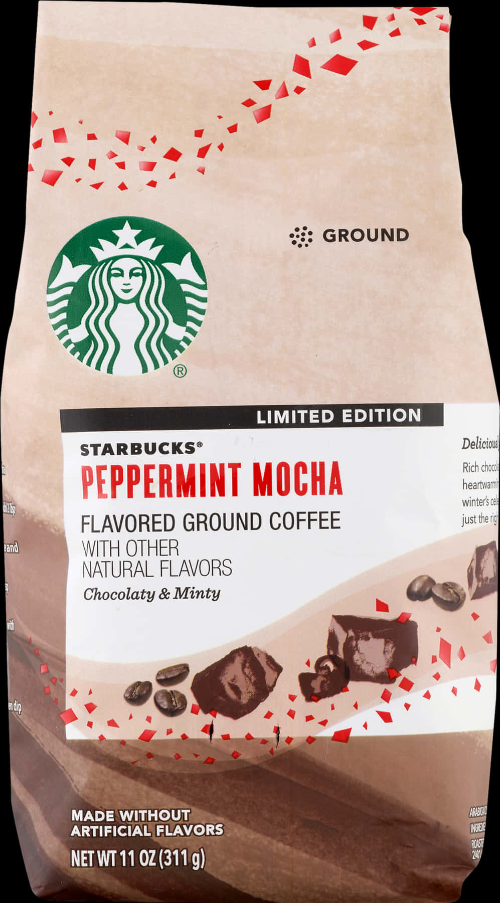 Starbucks Peppermint Mocha Ground Coffee Limited Edition PNG image