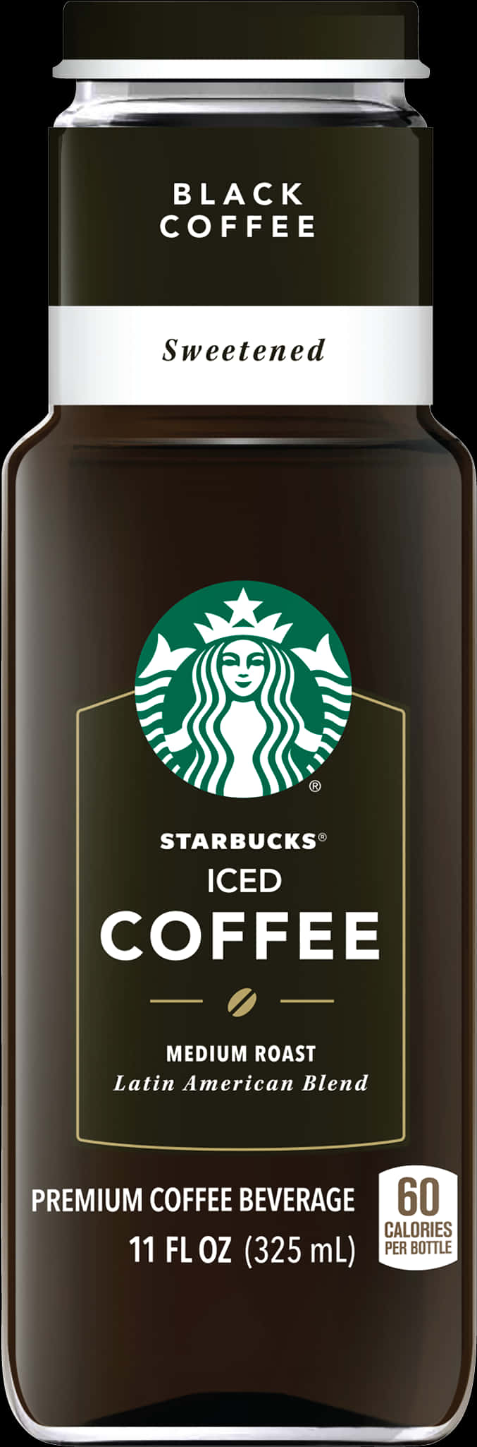 Starbucks Sweetened Black Iced Coffee Bottle PNG image