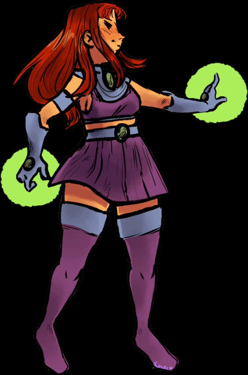 Starfire_ Animated_ Character_ Pose PNG image