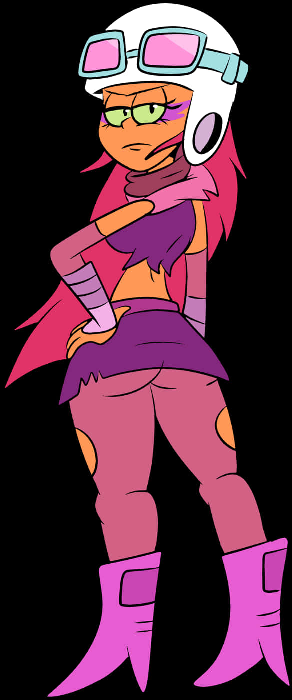 Starfire_ Animated_ Character_ Pose PNG image