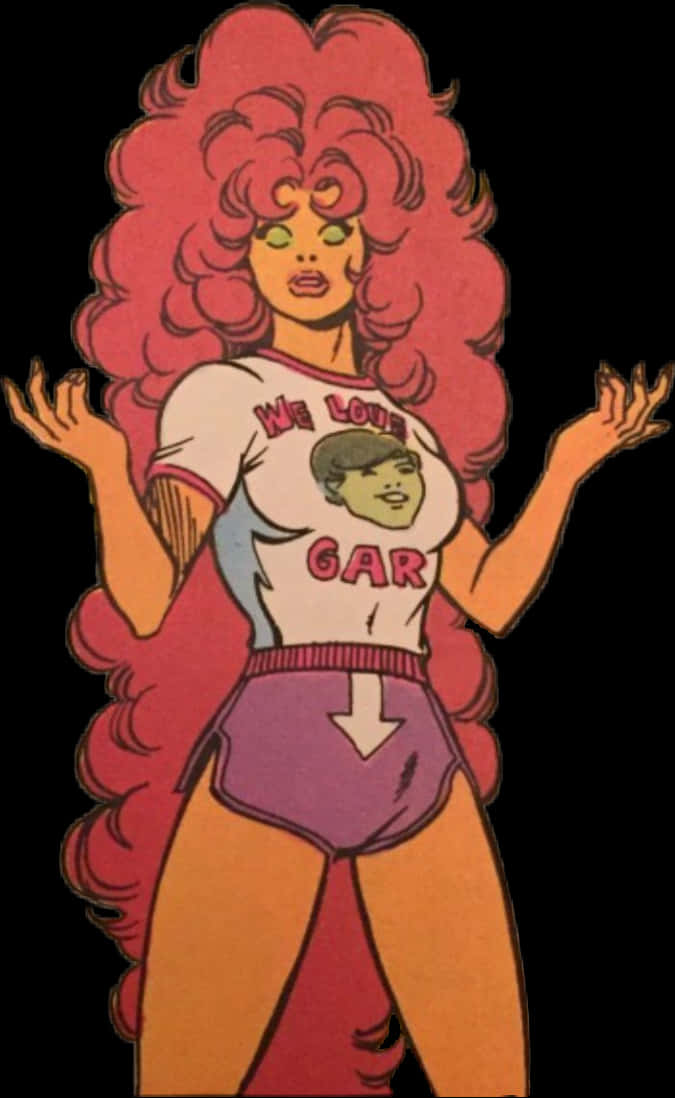 Starfire Supporting Gar T Shirt Illustration PNG image