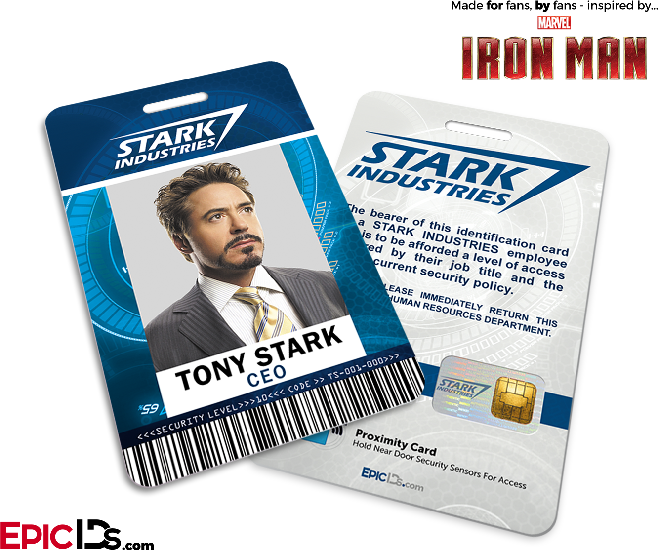 Stark Industries I D Card Tony Stark PNG image