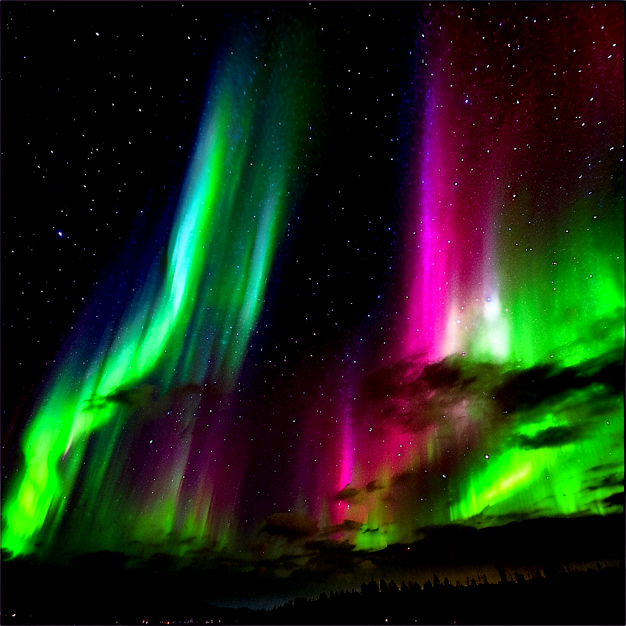 Starlit Aurora Borealis Png Rjg PNG image