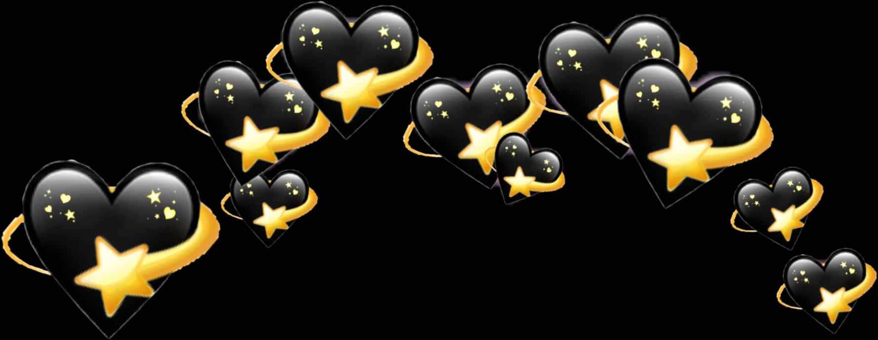Starry Heartsand Swirls PNG image